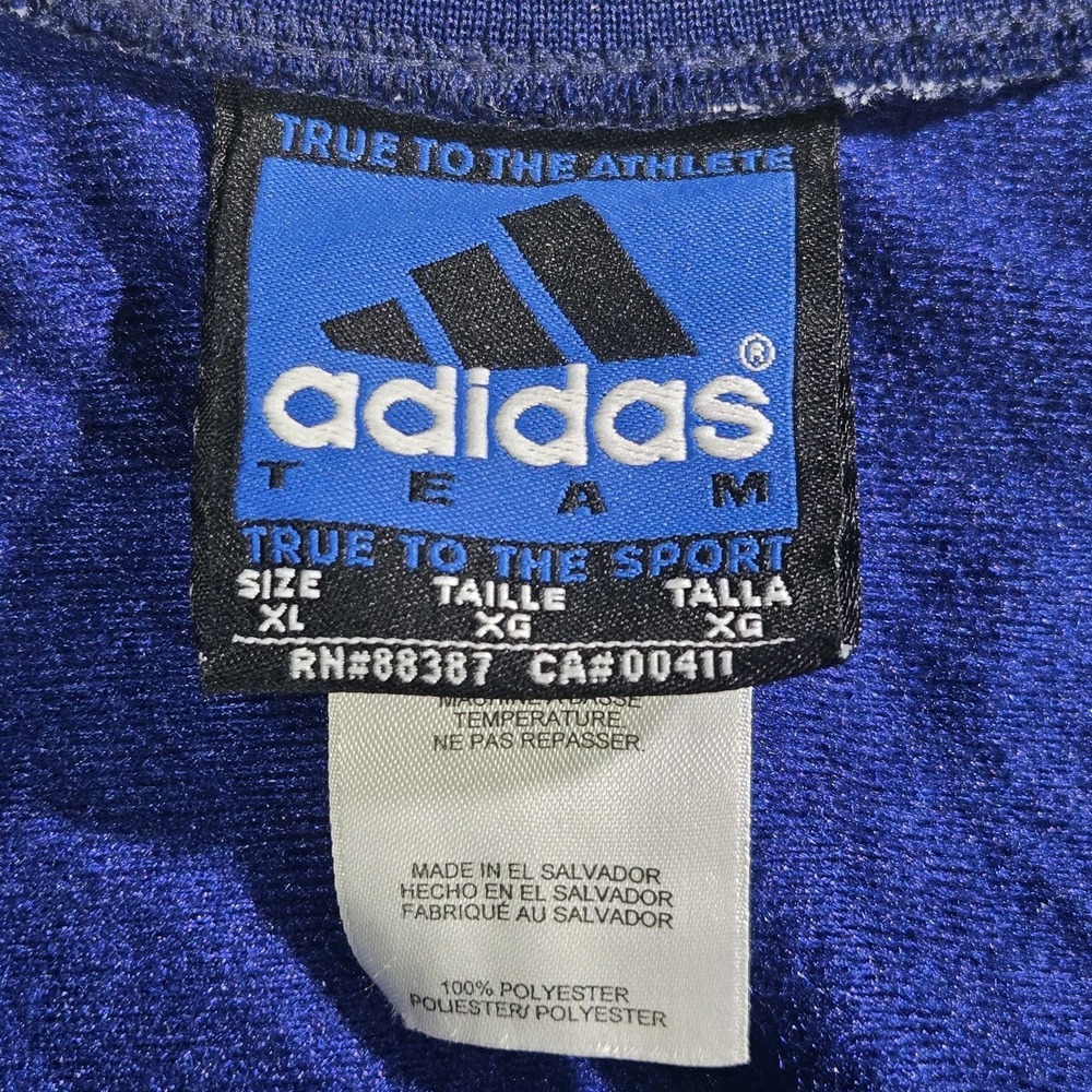 Adidas Team Buttom Up Track Basketball Warm Up Mens Size XLarge Blue Polyester - Picture 5 of 10